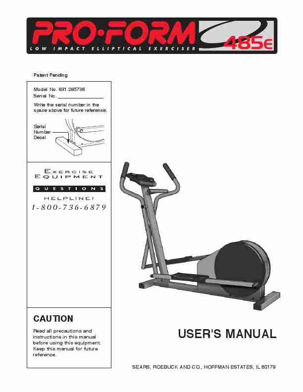 ProForm Exercise Bike 485E-page_pdf